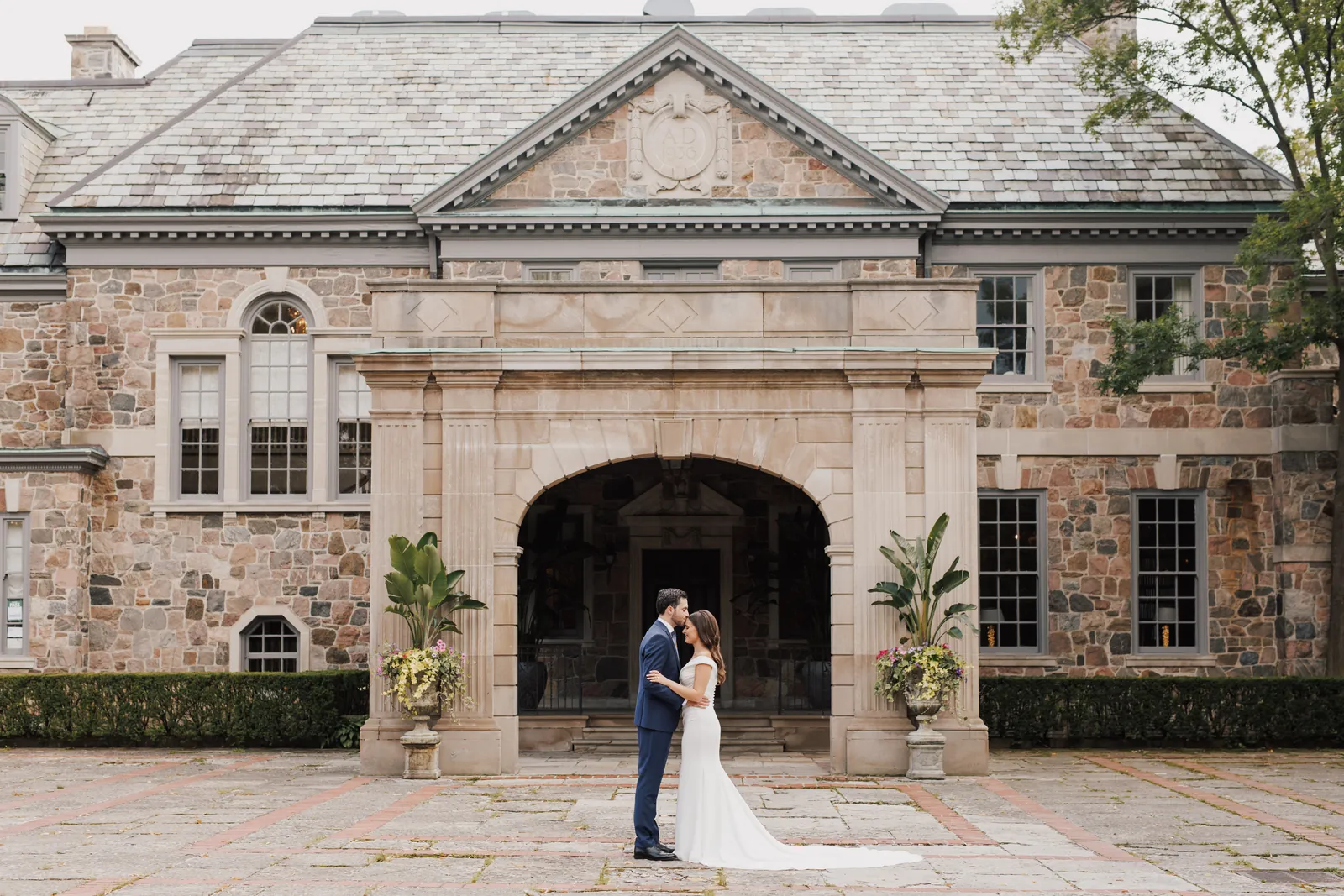 Couple at the stone entrance